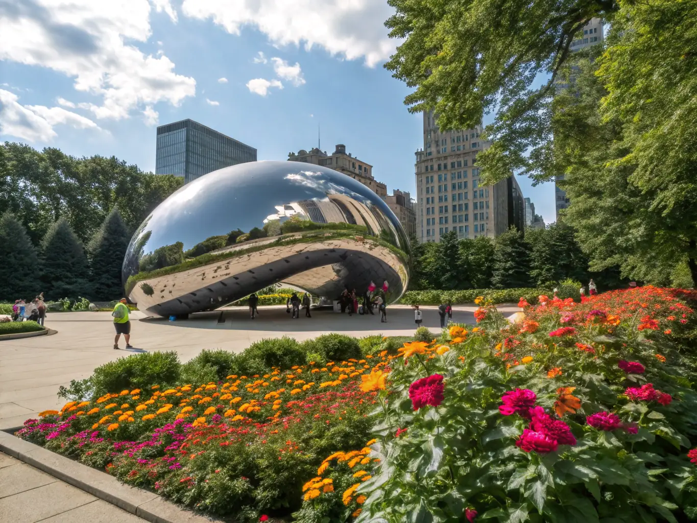 An outdoor sculpture festival with large-scale artworks and visitors enjoying the event, making sculpture accessible and engaging.